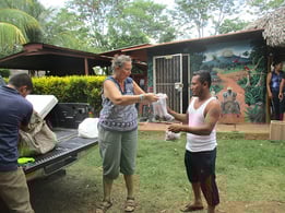 handing out seeds